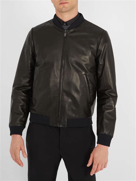 prada mens leather jacket|prada bomber jacket for men.